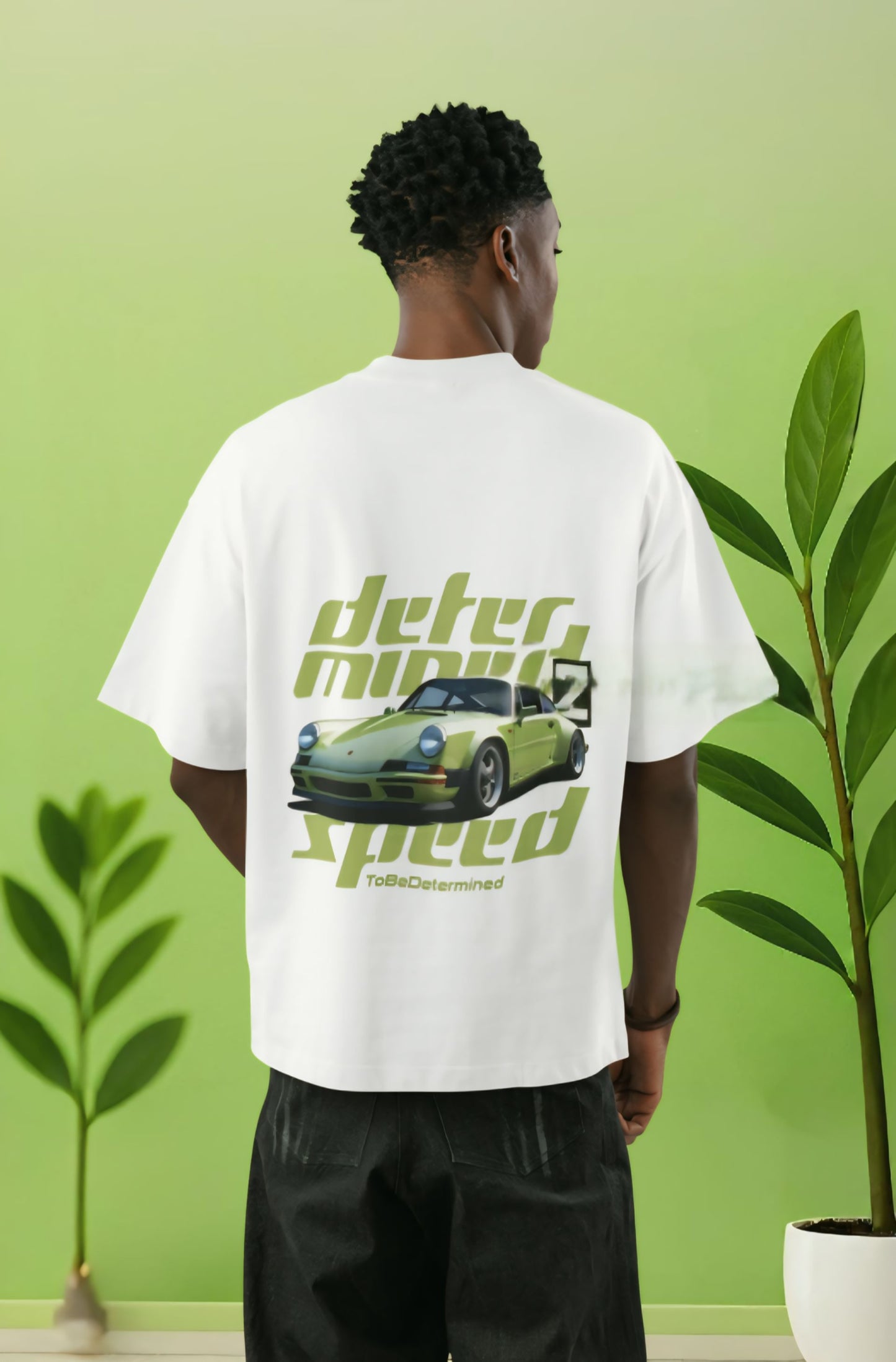 Oversized Car Graphic T-Shirt - "Determined Speed" Edition