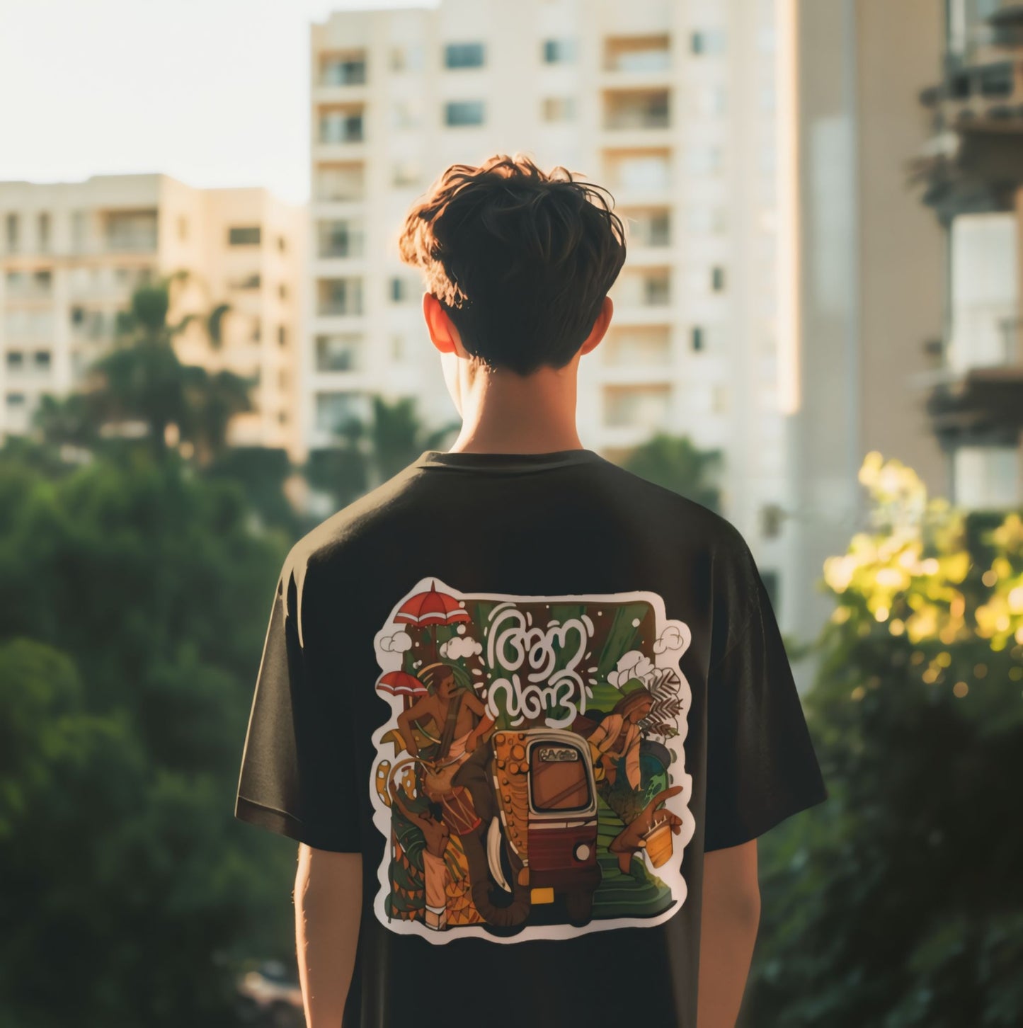 Oversized Aanavandi KSRTC Bus Print T-Shirt - Kerala Streetwear Vibes