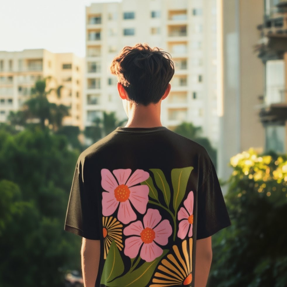Blooming Floral Graphic Oversized Tee