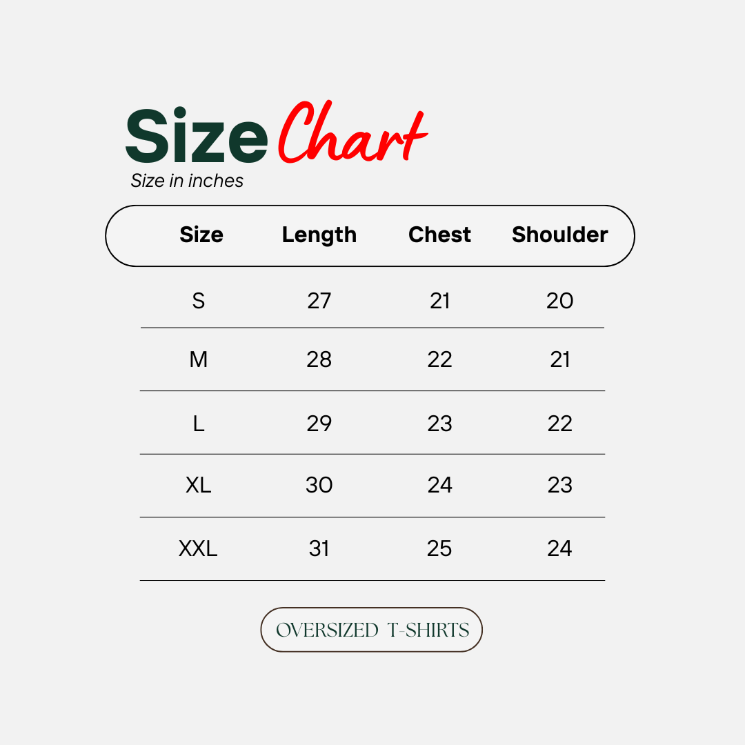 T-Shirt size chart