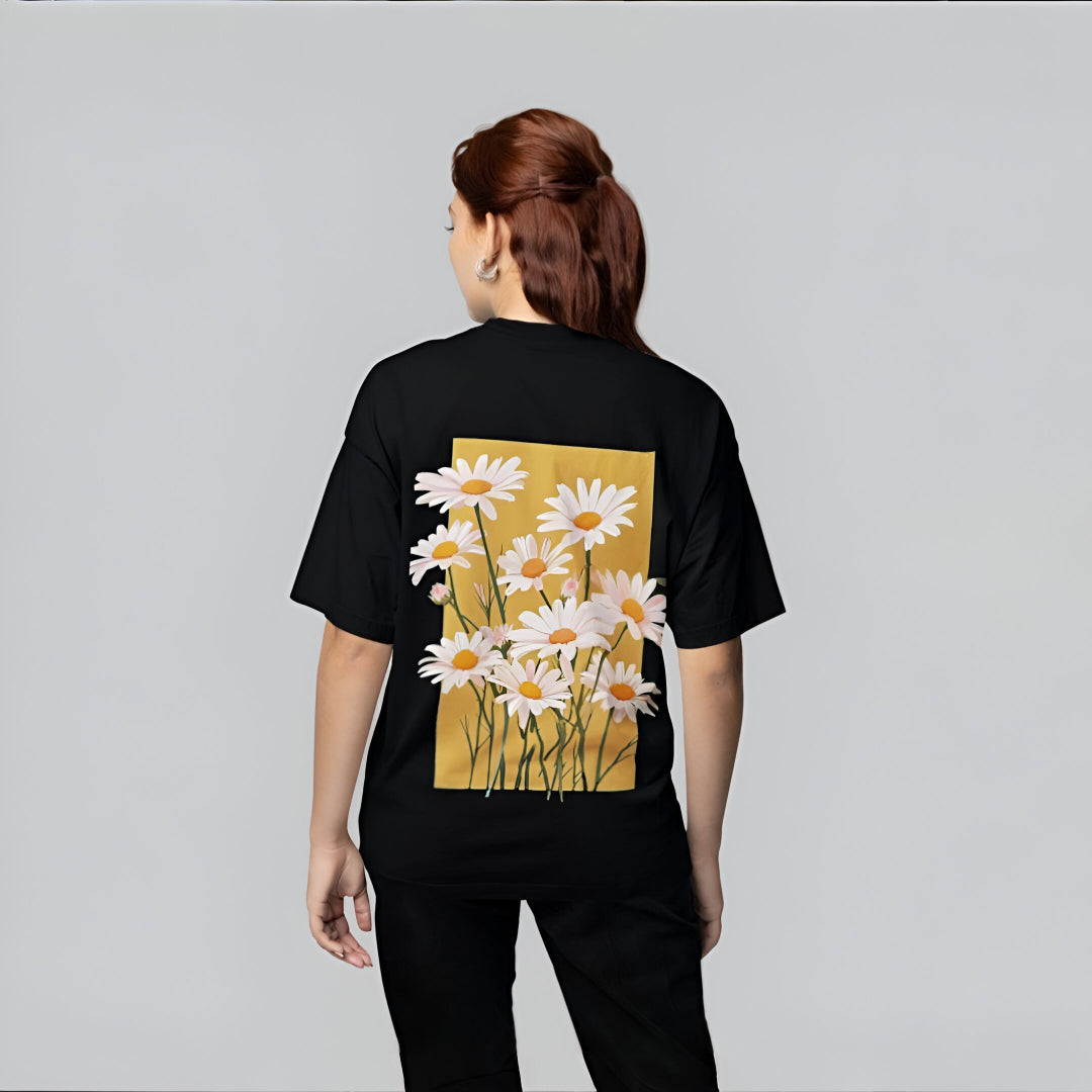 Oversized Daisy Bloom Tee – 220 GSM Premium Cotton