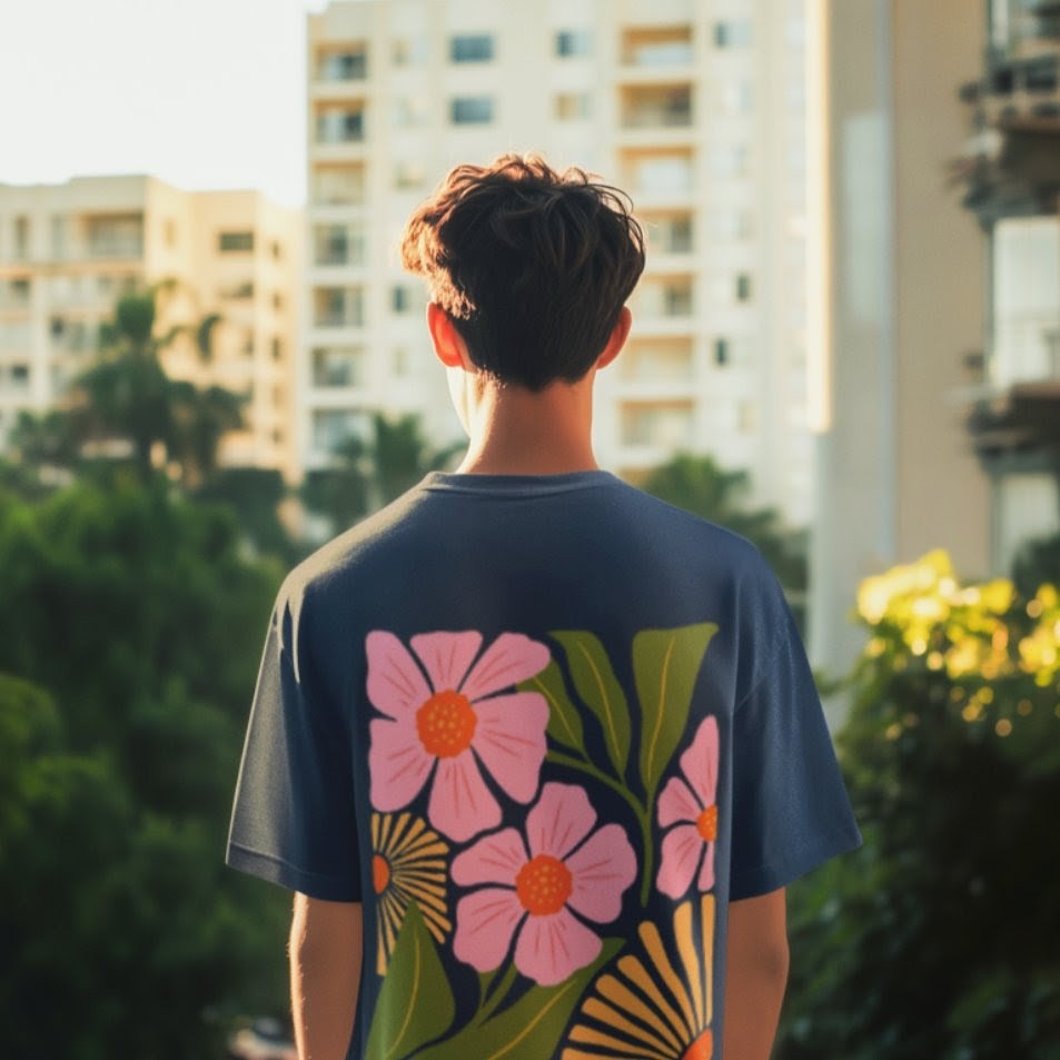Blooming Floral Graphic Oversized Tee