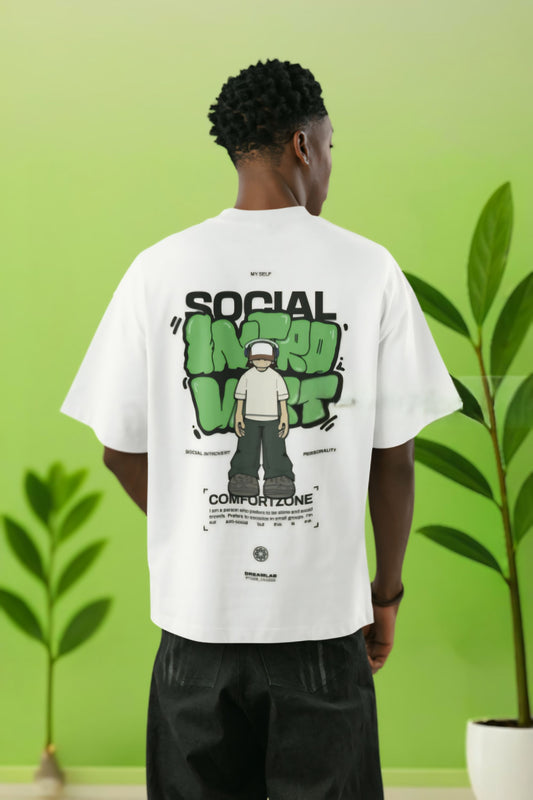 Social Introvert Graphic T-Shirt - Oversized Streetwear Tee for Men & Women