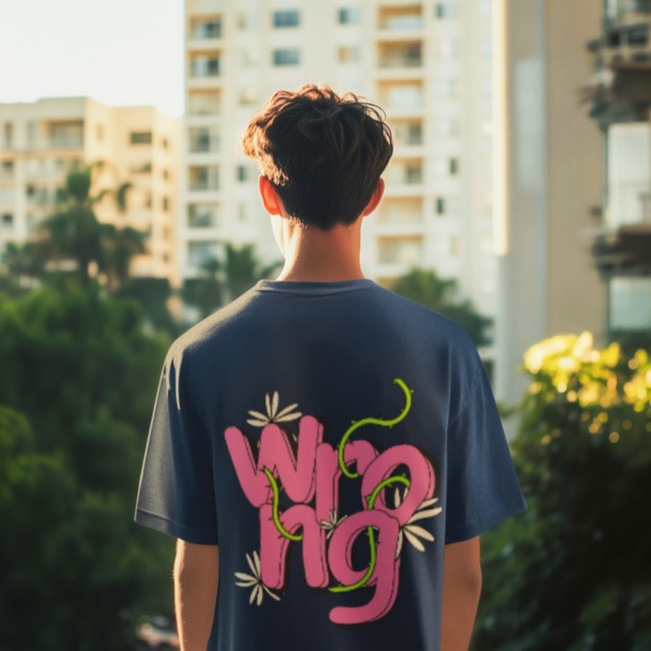 Oversized Graffiti Floral Backprint T-Shirt - Streetwear Edition