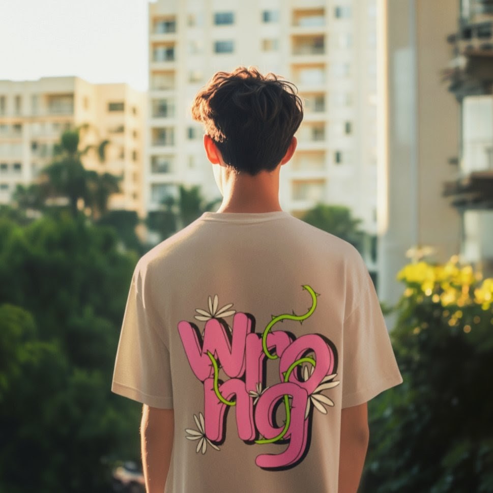 Oversized Graffiti Floral Backprint T-Shirt - Streetwear Edition
