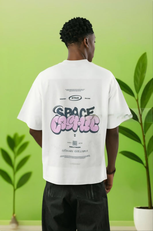 Space Cosmic Graphic T-Shirt - Streetwear Oversized Tee for Men & Women