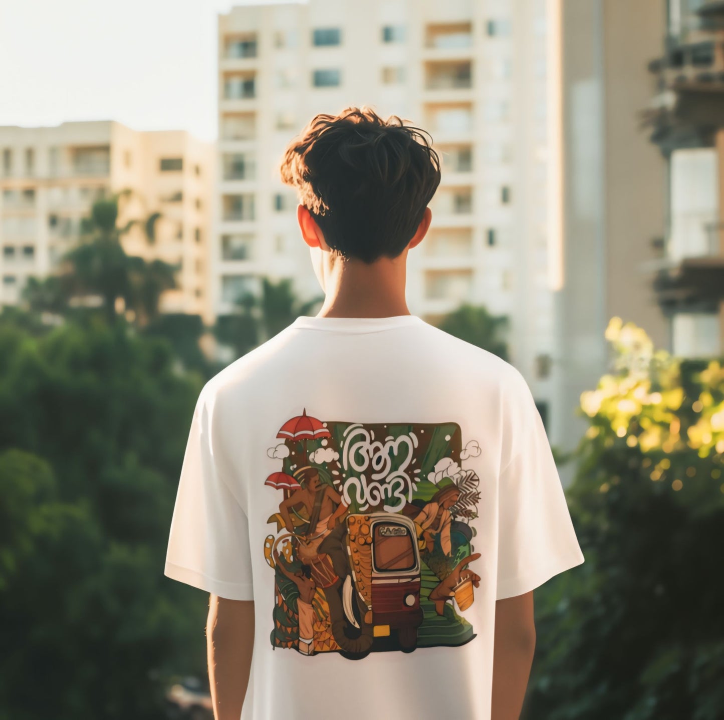 Oversized Aanavandi KSRTC Bus Print T-Shirt - Kerala Streetwear Vibes