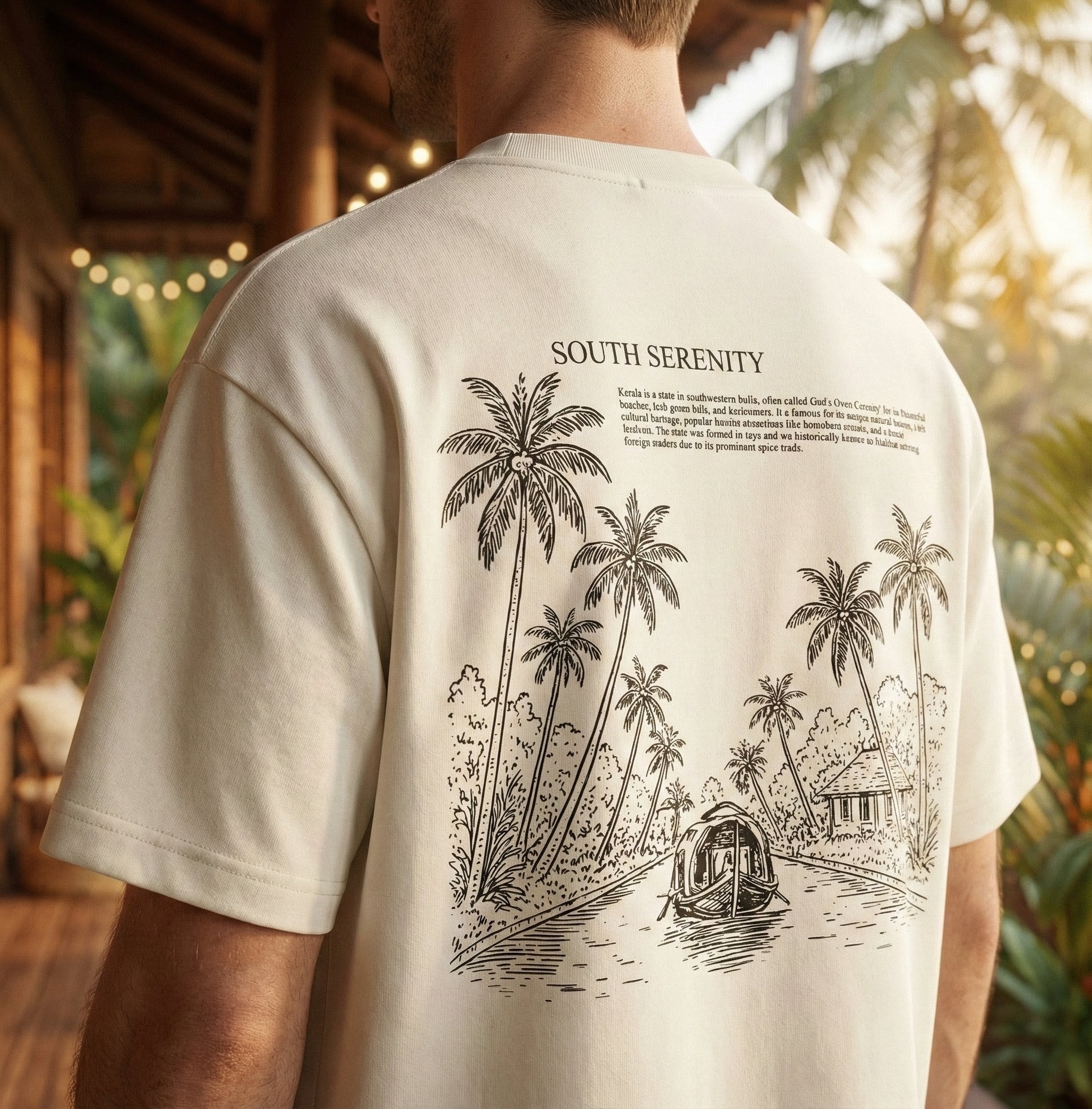 Kerala Southern Serenity Sketch Edition Oversized Tee
