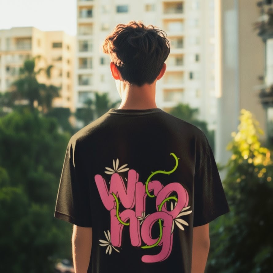 Oversized Graffiti Floral Backprint T-Shirt - Streetwear Edition