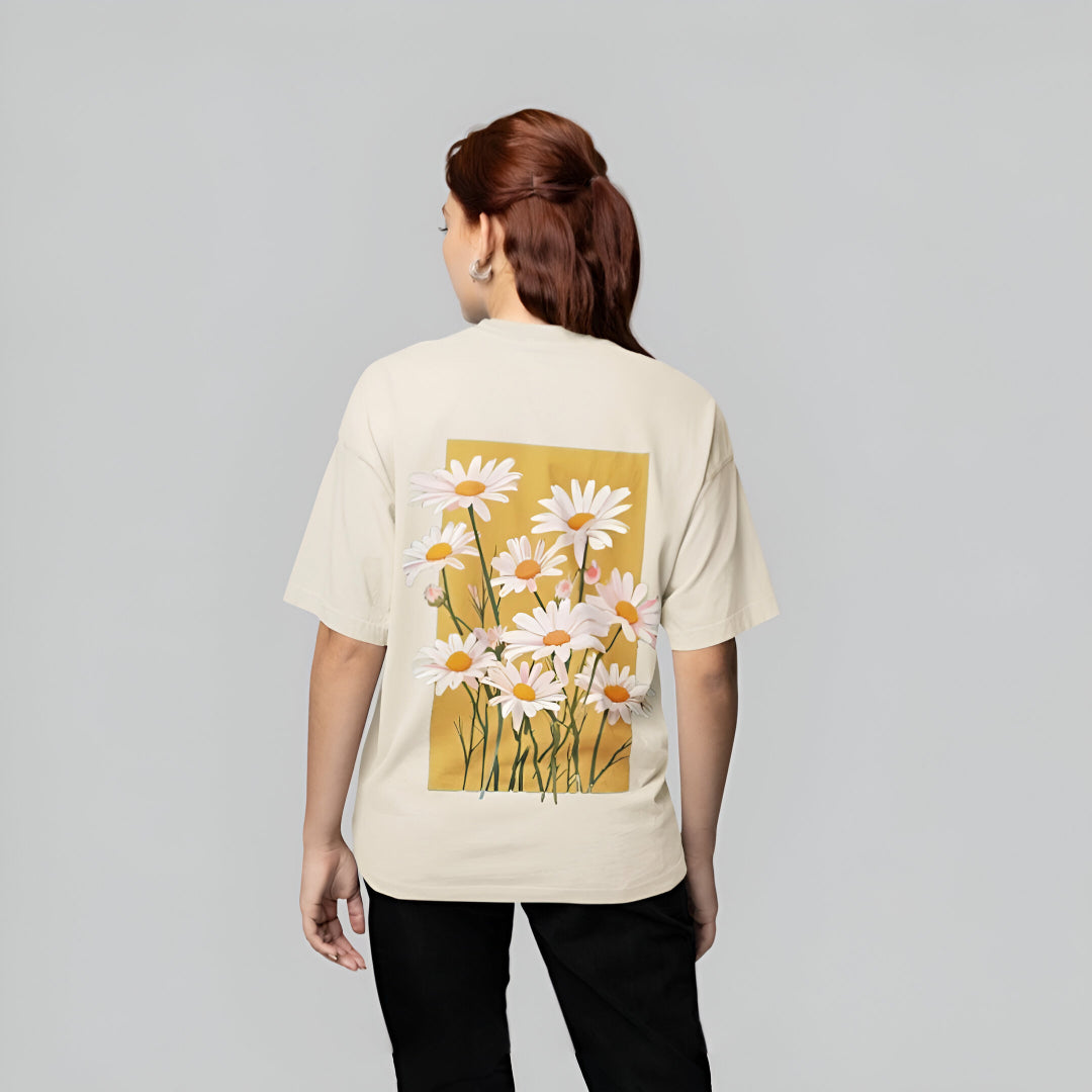 Oversized Daisy Bloom Tee – 220 GSM Premium Cotton