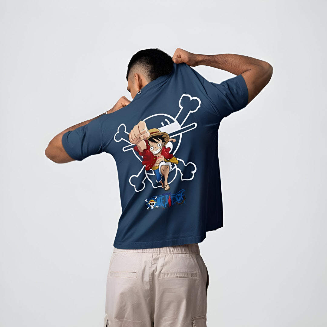 One Piece Luffy 220 GSM Oversized Tee