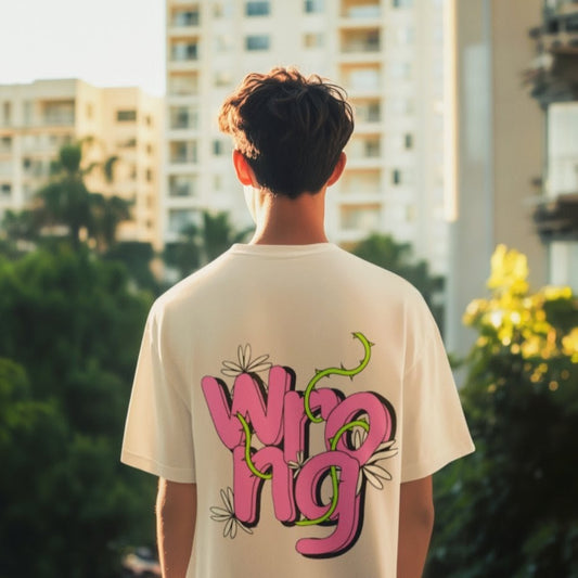 Oversized Graffiti Floral Backprint T-Shirt - Streetwear Edition