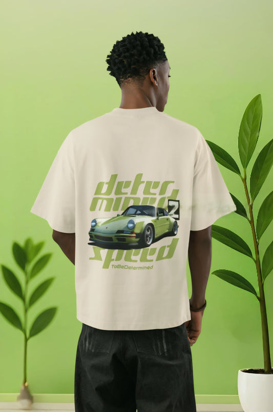 Oversized Car Graphic T-Shirt - "Determined Speed" Edition