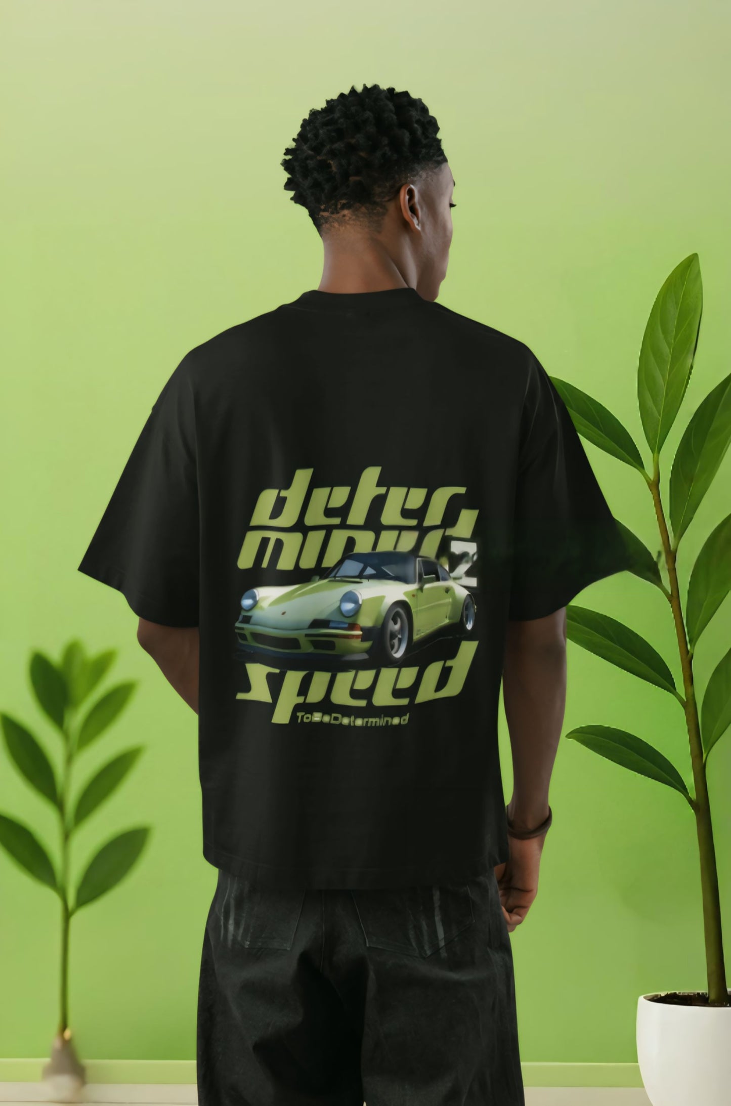 Oversized Car Graphic T-Shirt - "Determined Speed" Edition