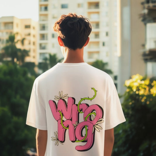 Oversized Graffiti Floral Backprint T-Shirt - Streetwear Edition