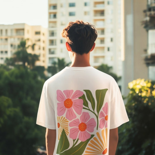 Blooming Floral Graphic Oversized Tee