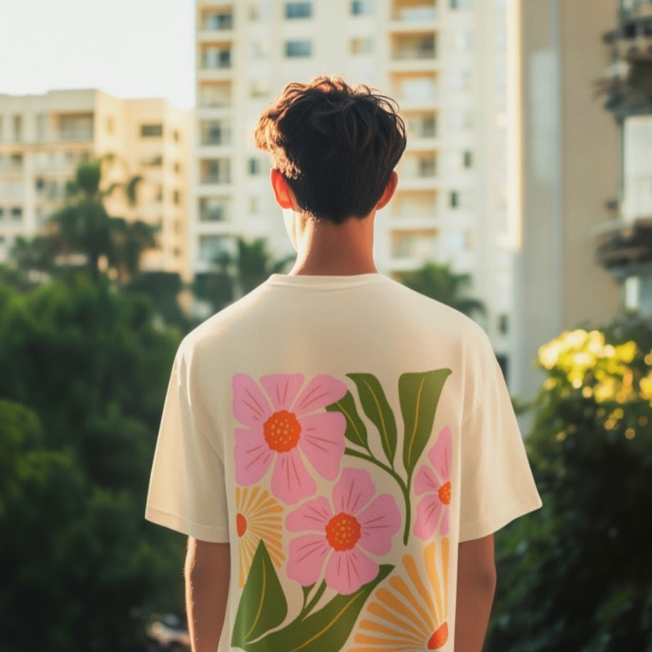Blooming Floral Graphic Oversized Tee