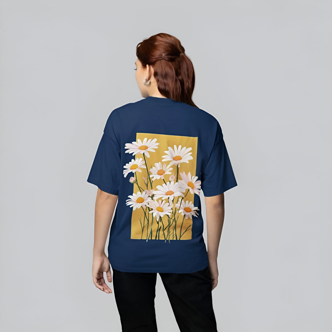 Oversized Daisy Bloom Tee – 220 GSM Premium Cotton