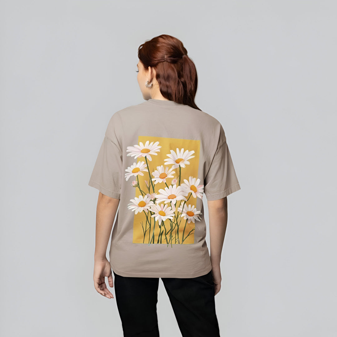 Oversized Daisy Bloom Tee – 220 GSM Premium Cotton