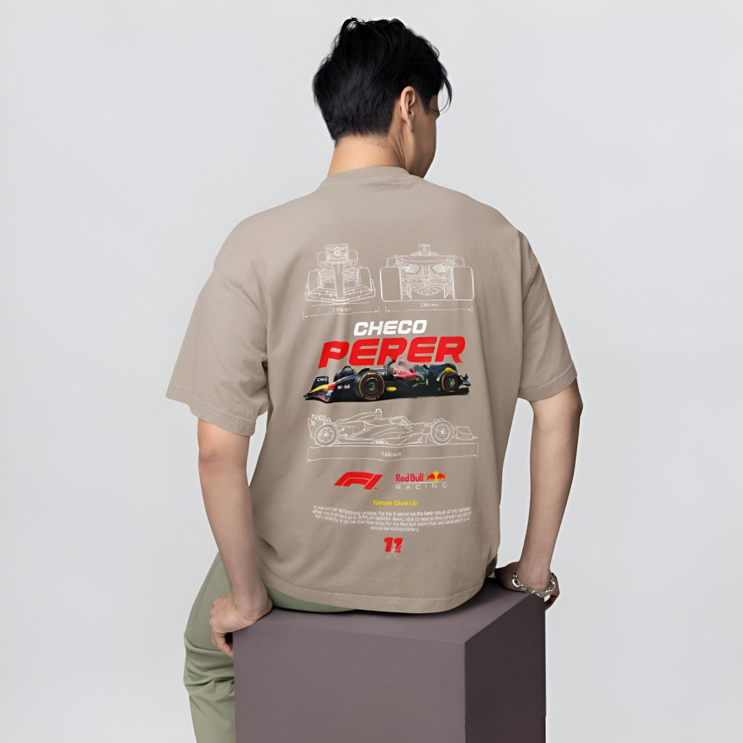 Checo Pérez F1 Blueprint 220 GSM Oversized Tee