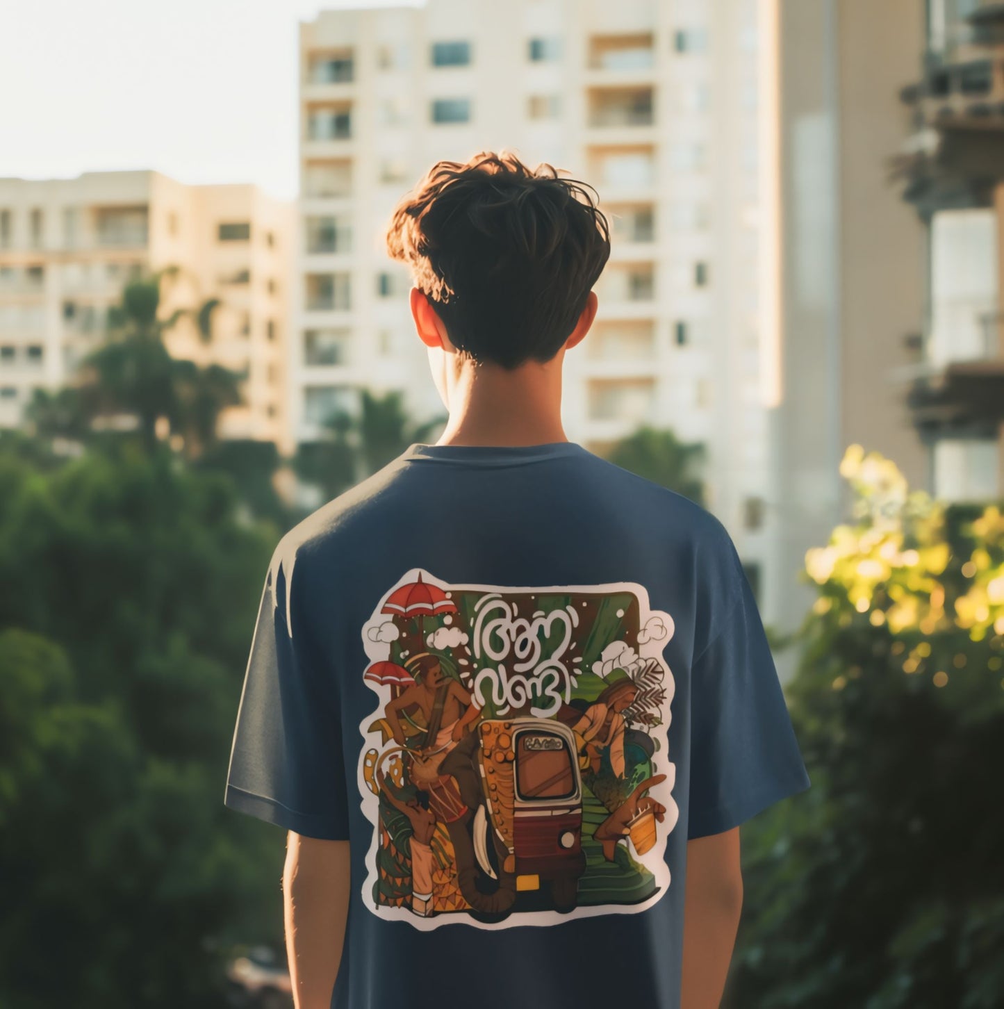 Oversized Aanavandi KSRTC Bus Print T-Shirt - Kerala Streetwear Vibes