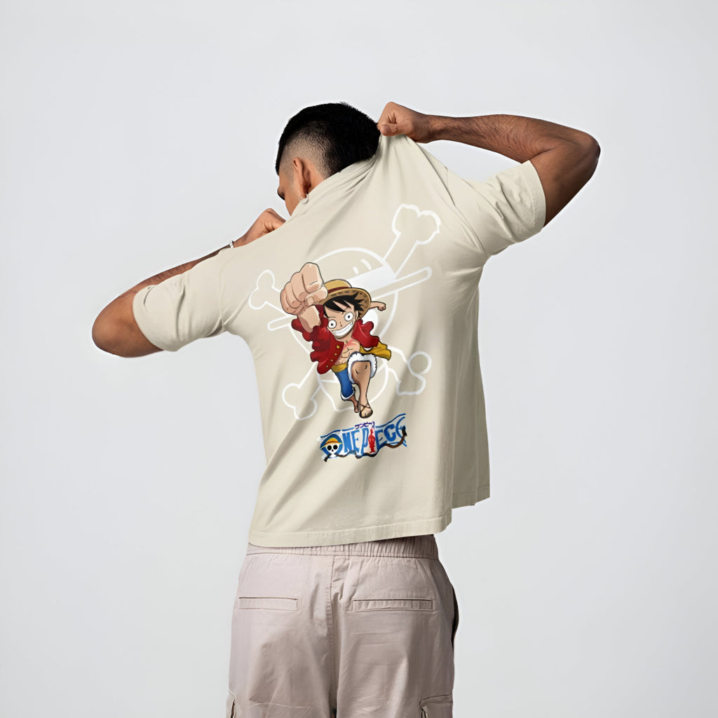 One Piece Luffy 220 GSM Oversized Tee