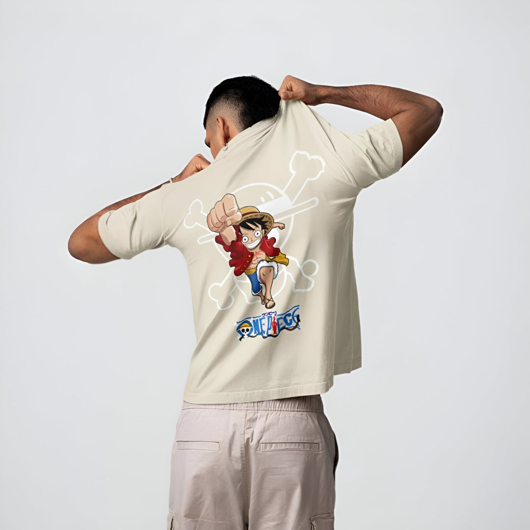 One Piece Luffy 220 GSM Oversized Tee