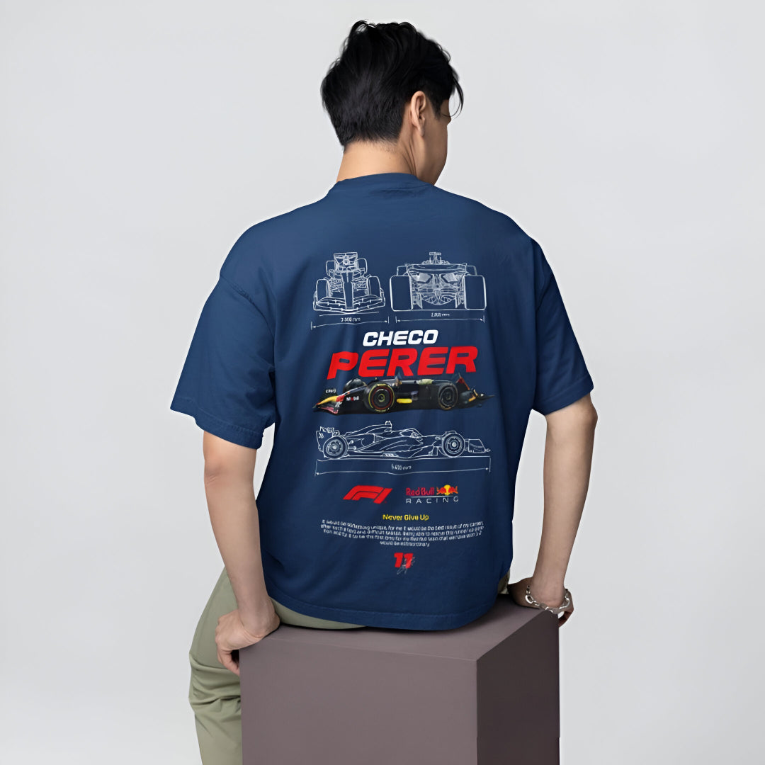 Checo Pérez F1 Blueprint 220 GSM Oversized Tee