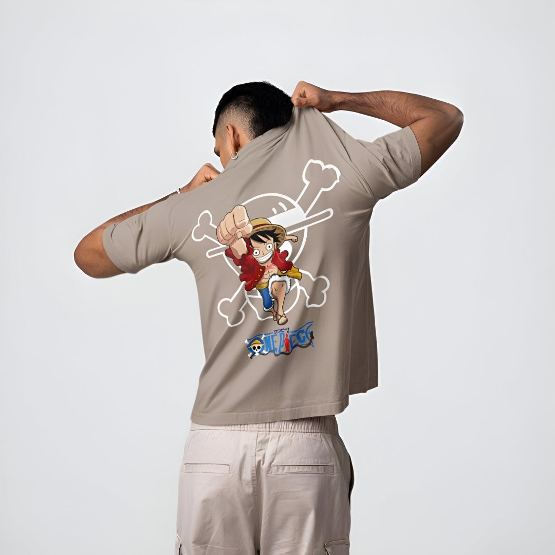 One Piece Luffy 220 GSM Oversized Tee