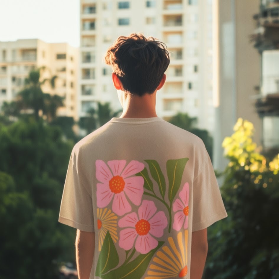 Blooming Floral Graphic Oversized Tee