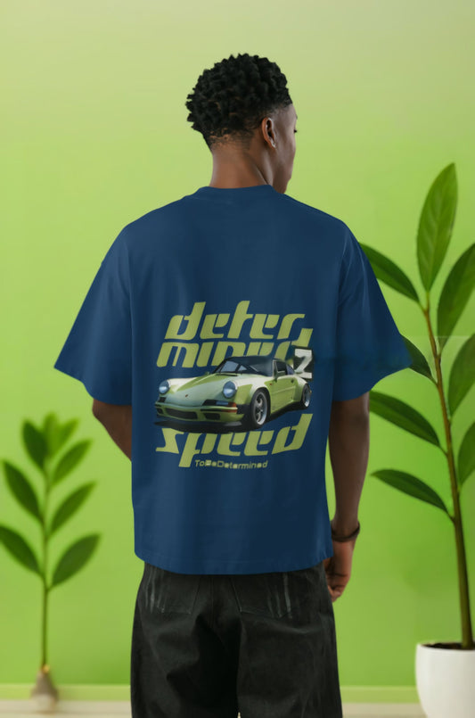 Oversized Car Graphic T-Shirt - "Determined Speed" Edition